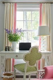 Built in desk transitional den library office veranda interiors. Desk In Front Of Window Design Ideas