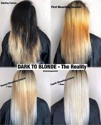 Hair highlights are a far gentler way of lightening dark hair. The Reality Of Transitioning From Dark To Blonde Hair Color Formulas Hair Color Techniques Bleaching Dark Hair