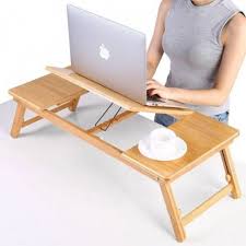Portable Bamboo Foldable Laptop Desk Notebook Adjustable Height Tray Table Bed Table With Drawer Ama Schreibtisch Fur Laptop Laptoptisch Laptop Tisch Fur Bett