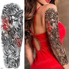 Get it tattooed on your arm and wear it everyday as a sleeve. Temporary Tattoos Large Mechanical Waterproof Black Tattoo For Men Boys Sex Robot Arm Sleeve Tattoo Machine Fake Decal Stickers Temporary Tattoos Aliexpress