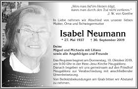 Traueranzeigen von Isabel Neumann