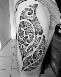 Although tribal tattoos are primarily rooted in ancient traditions and cultures, today's ink most closely identifies with guys wanting that badass look associated with power and strength. 30 Tribal Thigh Tattoos For Men Manly Ink Ideas