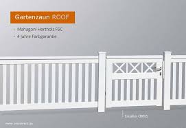 Weisser Gartenzaun Friesenzaun Mahagoni Hartholz Fsc Mit Satteldach Gartenzaun Zaun Friesenzaun