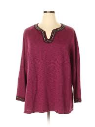 Details About New Directions Women Pink Long Sleeve Top 2 X Plus