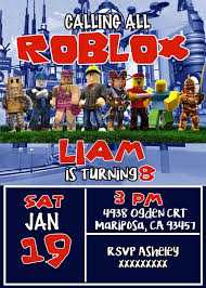 Roblox Birthday Party Printable Files Birthday Party Invitations Printable Party Invitations Printable Birthday Party Invitations