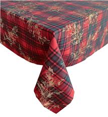 ： vhbw, luxury christmas red green holly tablecloth. Red Newbridge Christmas Holly Lodge Plaid Green And Gold Cotton Weave Holiday Tablecloth 70 Round Tablecloths Dining Entertaining Waterfordcounseling Com