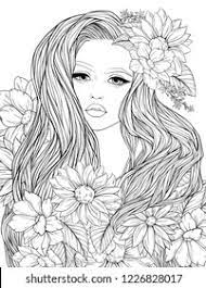 The original format for whitepages was a p. Adult Coloring Page Illustration Lady Flowers Stock Illustration 1226828017