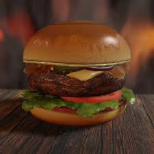 Low Poly Photorealistic Hamburger 3d Model Low Poly In 2020 Low Poly Low Poly 3d Models Hamburger