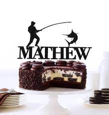 Download Fisherman Cake Topper With Personalized Name Fishing Cake Topper Fish Cake Fisherman Cake
