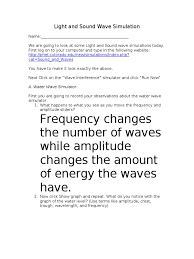 Out in the ocean, a wave crest. Light Sound Wave Simulations Answers Wavelength Waves