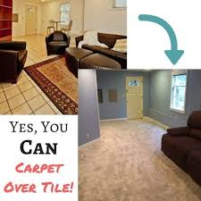 Yes You Can Carpet Over Tile Floor Flooring Tile Floor Basement Flooring Options