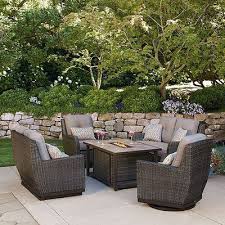 Red Barrel Studio Abla 5 Piece Rattan Sofa Seating Group Wayfair In 2020 Fire Pit Patio Set Patio Set Patio