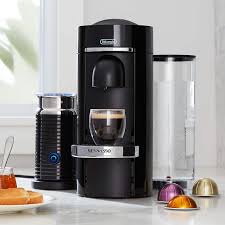 Offering freshly brewed coffee with crema as well as delicious, authentic espresso, the vertuoplus machine conveniently makes five cup sizes at the touch of a button: Nespresso By De Longhi Vertuo Deluxe Plus Black Coffee Maker Bundle Reviews Crate And Barrel