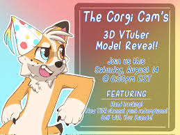 Corgi on X: WE ARE LIVE! DEBUTING OUR 3D VTUBER MODEL RIGHT NOW! Also,  there will be golf! t.couOmRvTtNbX GolfWithYourFriends  TheCorgiCam VTuber Furry debut reveal twitchstreamer twitchtv corgi  corgis dog dogs corgicam