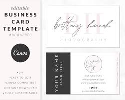 Logo mockup logo template business card design facebook cover. Business Card Template For Canva Business Card Design Printable Diy Customizable Editable Instant Download Branding Bc04fr01 Business Card Template Business Card Design Card Template