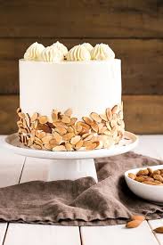 This Almond Amaretto Cake Is A Must For Any Almond Lover Almond Cake Layers Infused With Amaretto Almond Cake Recipe Amaretto Cake Chocolate Frosting Recipes