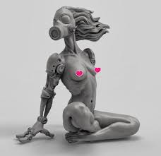 Futuristic Nude Post Apocalyptic Anime Female 60mm to 185mm Sizes NSFW 3D  Resin Printed Statue by Duncan shadow Louca Transhuman Girl 