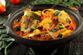 Their love for traditional kerala food is immense. Delicious Seafood Fish Curry In Coconut Milk Gravy And Raw Green Stock Photo Picture And Royalty Free Image Image 132111033