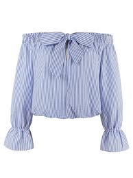 Striped Women S Blouses Off The Shoulder Bow Collar Long Sleeve Light Blue Tops Blouses For Women Girl Long Sleeve Shirt Women Shirts Blouse