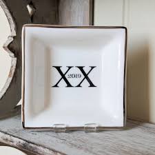 Number 21 in roman numerals. 20th Wedding Anniversary Dish With Roman Numerals Susan Rose China
