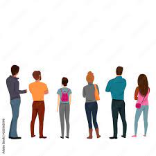 People Stand Back A Group Of People Standing Back Stock Vector Adobe Stock