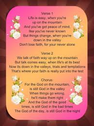 Anda dapat mendownload aplikasi ini melalui link di bawah. Verse 1 Life Is Easy When You Re Up On The Mountain And You Ve Got Peace Of Mind Like You Ve Never Known But Thi Hymns Of Praise Christian Songs Losing Faith