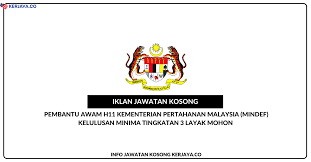 Vector + high quality images. Jawatan Kosong Terkini Kementerian Pertahanan Malaysia Mindef Permohonan Terbuka Seluruh Negeri Kerja Kosong Kerajaan Swasta