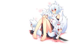 Image of tails touhou chibi animal ears red eyes short hair white. Tails Touhou Chibi Animal Ears Red Eyes Short Hair White Hair Inubashiri Momiji Simple Background Wolf Girl Anime Girls Detached Sleeves White Background Knees Together Wallpaper 3200x2000 14615 Wallpaperup