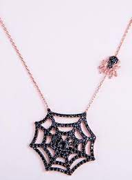 Black Spider Web Spider Gold Plated Necklace Gold Plated Necklace Spider Jewelry Black Spider