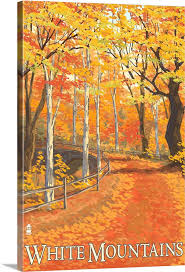 Maybe you would like to learn more about one of these? White Mountains New Hampshire Fall Colors Retro Travel Poster Wall Art Canvas Prints Framed Prints Wall Peels Great Big Canvas