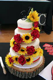 Who tardis themed birthday cake. Sunflower And Red Roses Wedding Cake Novocom Top