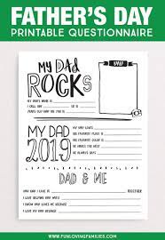 Download Father S Day Questionnaire Printable 2021 Free Download Fun Loving Families Fathers Day Questionnaire Father S Day Printable Father S Day Activities