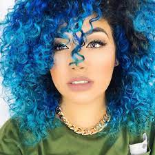 Blue Ombre Galaxy Hair Color Dyed Curly Hair Black Hair Ombre