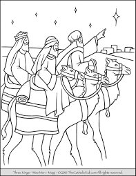 Use the wise men worship jesus coloring page as a fun activity for your next children's sermon. Three Kings Magi Wise Men Coloring Page Thecahtolickid Com