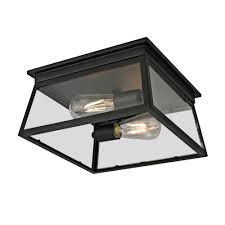 This type of light drops from the ceiling a bit and leaves some space between the ceiling contemporary light fixtures are elegantly crafted and have simple design elements that make them perfect for more modern designed rooms. Addington Park 2 Light Textured Black Transitional Outdoor Flush Mount Lantern 31743 The Home Depot Outdoor Flush Mounts Outdoor Flush Mount Lights Porch Light Fixtures