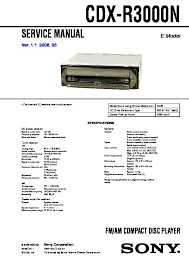 To properly read a wiring diagram, one offers to learn how the components within the method operate. Sony Cdx R3000n Service Manual View Online Or Download Repair Manual