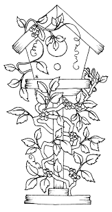 Easy bird house coloring pages. Printable Owl House Coloring Pages Novocom Top