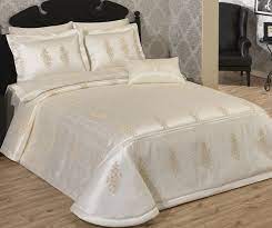 Taç çift kişilik caroline yatak örtüsü ekru. 