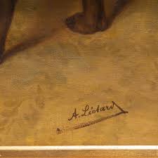 Sold at Auction: Alice Léotard (XIX-XX), Rencontre, oil on canvas 70 x 90  cm. (27.5 x 35.4 in.), Frame: 87 x 107 cm. (34 14 x 42.1 in.)