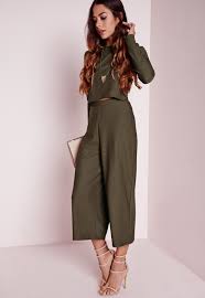 Missguided Jupe Culotte En Crepe Vert Kaki Olive Pants Outfit Fashion Fashion Clothes Women