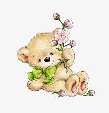 Bear Lovely Flowers Png And Vector With Transparent Background For Free Download Bear Clipart Cute Teddy Bears Bear Art