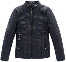 Amazon Com Loktarc Toddler Leather Jacket Stand Collar Kids Moto Jackets Black Size 120 5 6 Years Cl Boys Leather Jacket Kids Leather Jackets Black Outerwear