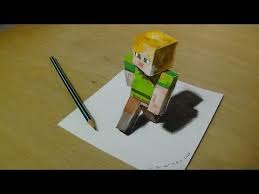 Sencillo Ilusiones Opticas Como Dibujar Un Flotante Creeper Minecraft En 3d Youtube Minecraft Drawings Drawings 3d Art