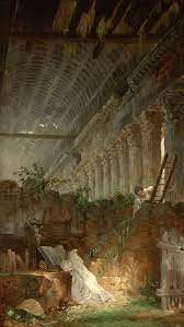 Hubert Robert French 1733 1808 A Hermit Praying In The Ruins Of A Roman Temple Detail C 1760 Robert French Ruins Hermit