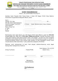 Surat Rekomendasi Dewan Guru Untuk Calon Siswa Sd 2019 Infoguruku