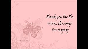 Image result for images thank you for the music