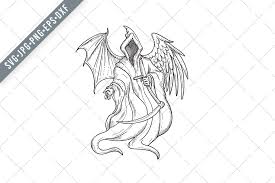 Download Grim Reaper Or Angel Of Death Svg Dxf Graphic By Patrimonio Creative Fabrica PSD Mockup Templates