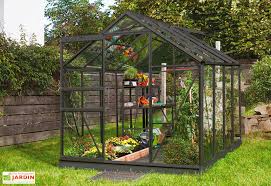 Serre De Jardin En Verre Trempe Lams 5 M Allium 5000 Anthracite En 2020 Serre Jardin Serre Verre Trempe