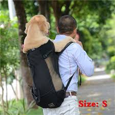This dog carrier includes the harness, three scissor snap straps, two nylon web loop straps, and snap on shield. Breathable Pet Dog Motorcycle Carrier Bag For Large Dogs Golden Retriever Bulldog Backpack Adjustable Travel Bags Pets Products Aliexpress