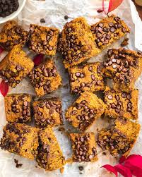 A pleasant tang, courtesy of greek yogurt in the filling, and a mascarpone cheese whipped cream topping take this healthy pumpkin dessert recipe above and beyond classic pumpkin pie. Pumpkin Chickpea Blondies By Twospoons Ca Quick Easy Recipe The Feedfeed